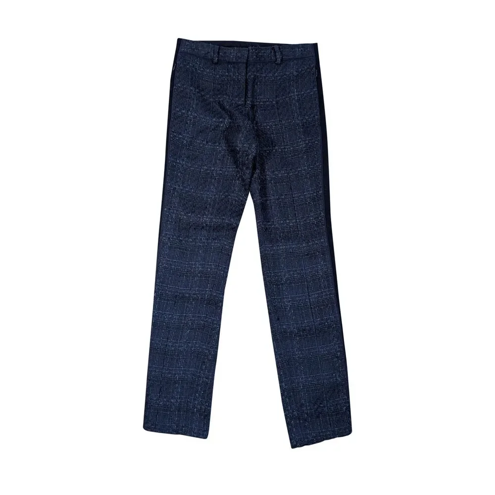 Tory Burch - Navy Boucle Side Stripe Pants Sz 0